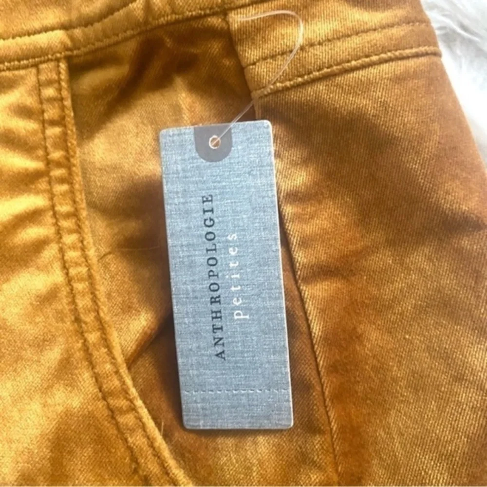 Anthropologie Orchard Orange Red Button Front Velvet Mini Skirt Size 10P